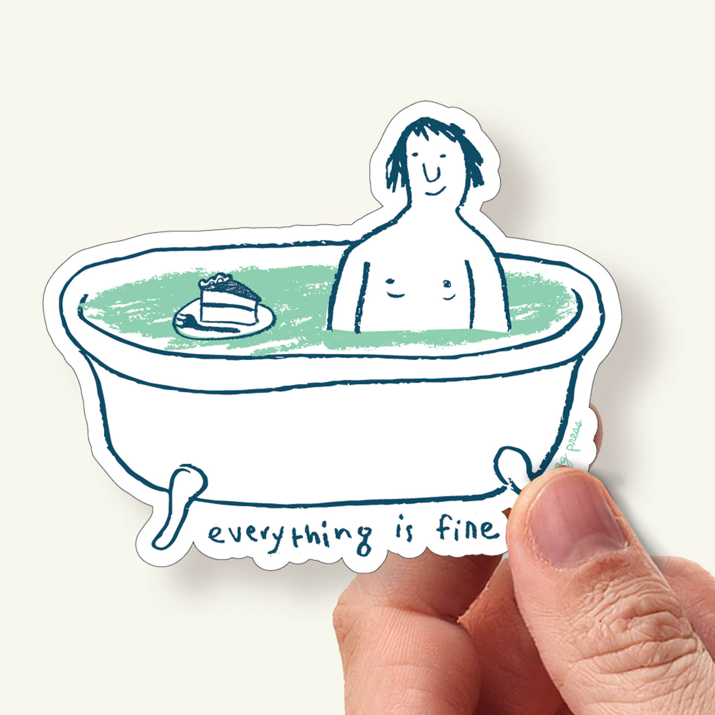 Vinyl Sticker < Everything Is Fine Bathtub >