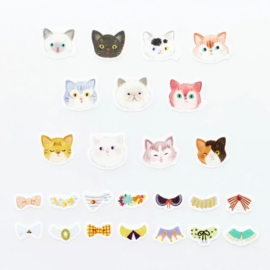Roll sticker < Dressed cat | おきがえねこ >