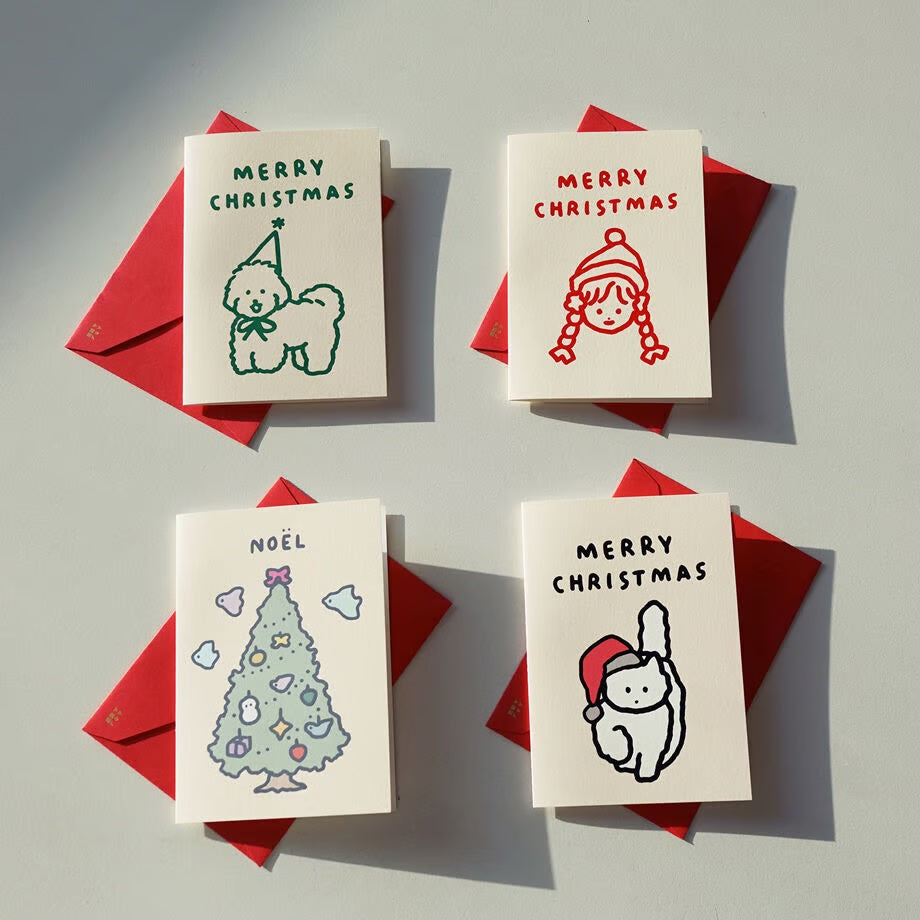 Christmas pressed card < Girl >
