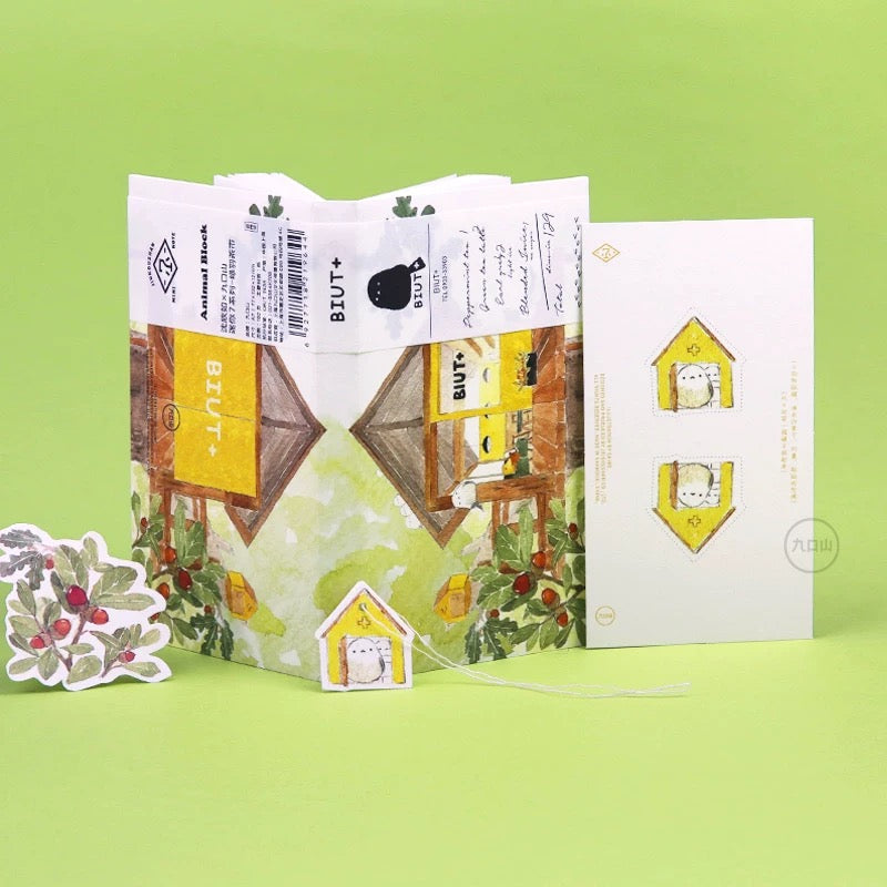 Mini notebook < Animal Block > Shine