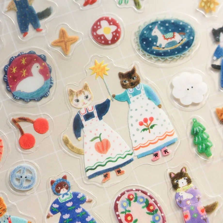 Aiko Fukawa Cats and Buttons Stickers