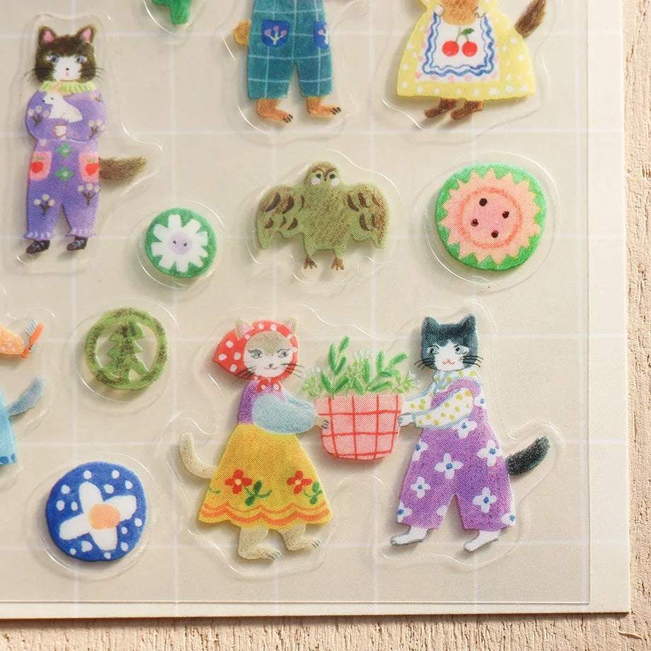 Aiko Fukawa Cats and Buttons Stickers