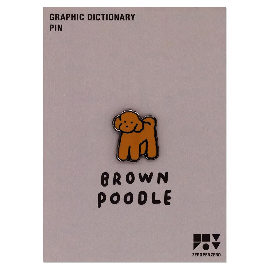 Animal Pin < Brown poodle >