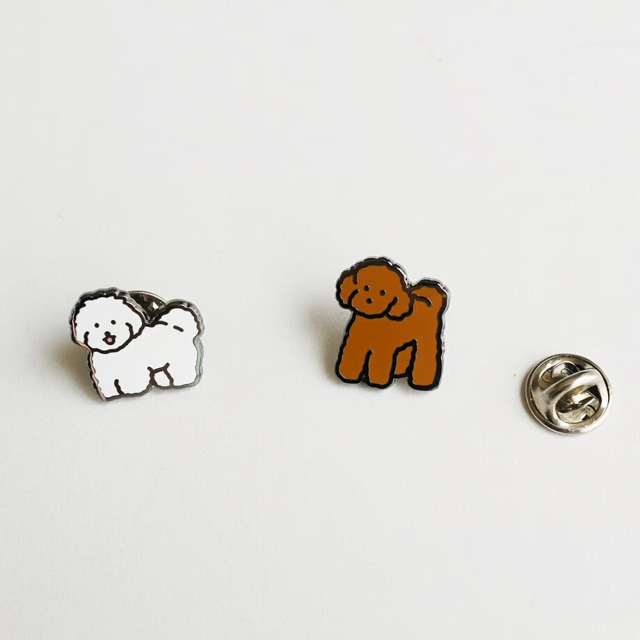 Animal Pin < Brown poodle >