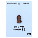 Animal Pin < Brown poodle 2 >