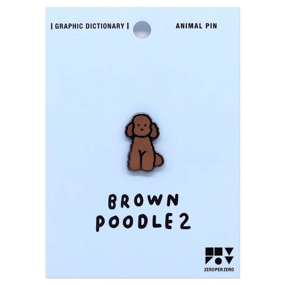 Animal Pin < Brown poodle 2 >