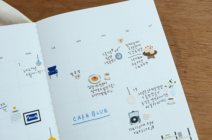 Daily Deco Stickers < Cafe blue >