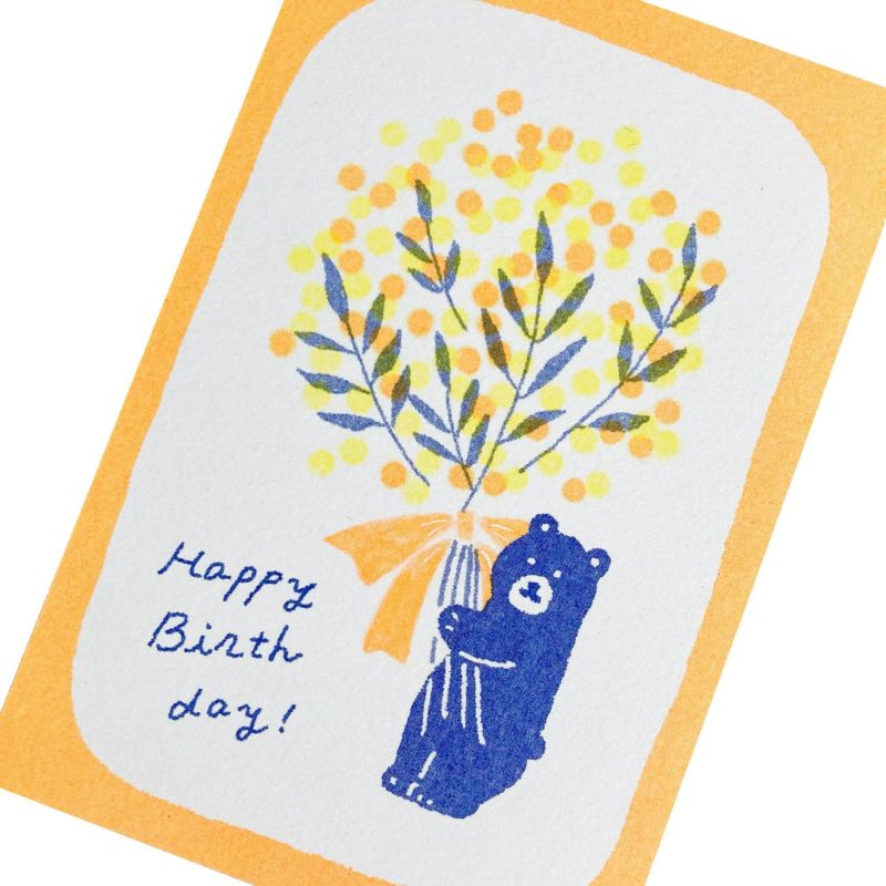 Retro printed postcard < Mimosa bouquet >