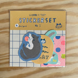 Retro printed sticker set