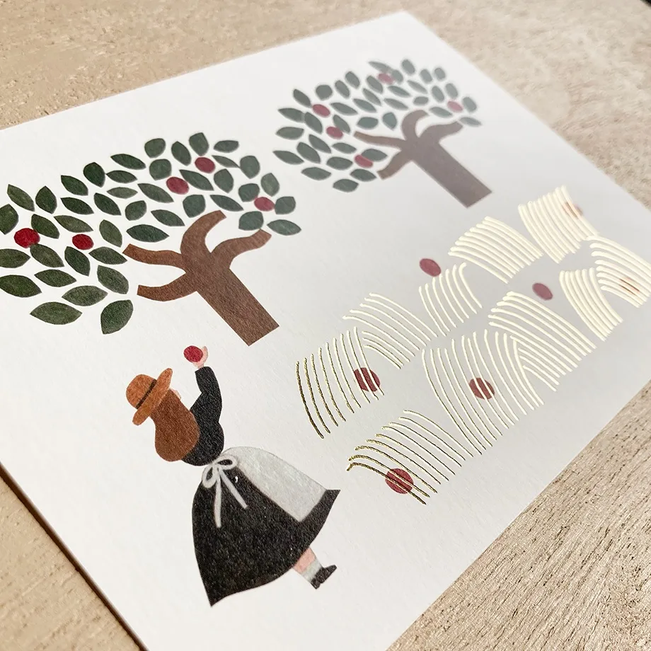 Cozyca Postcard < Apple orchard > by Necktie