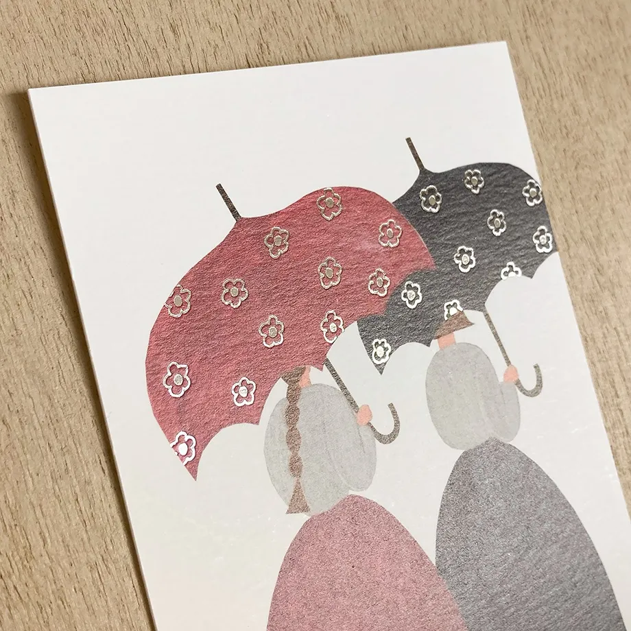 Cozyca Postcard < Flower-patterned umbrella > by Necktie