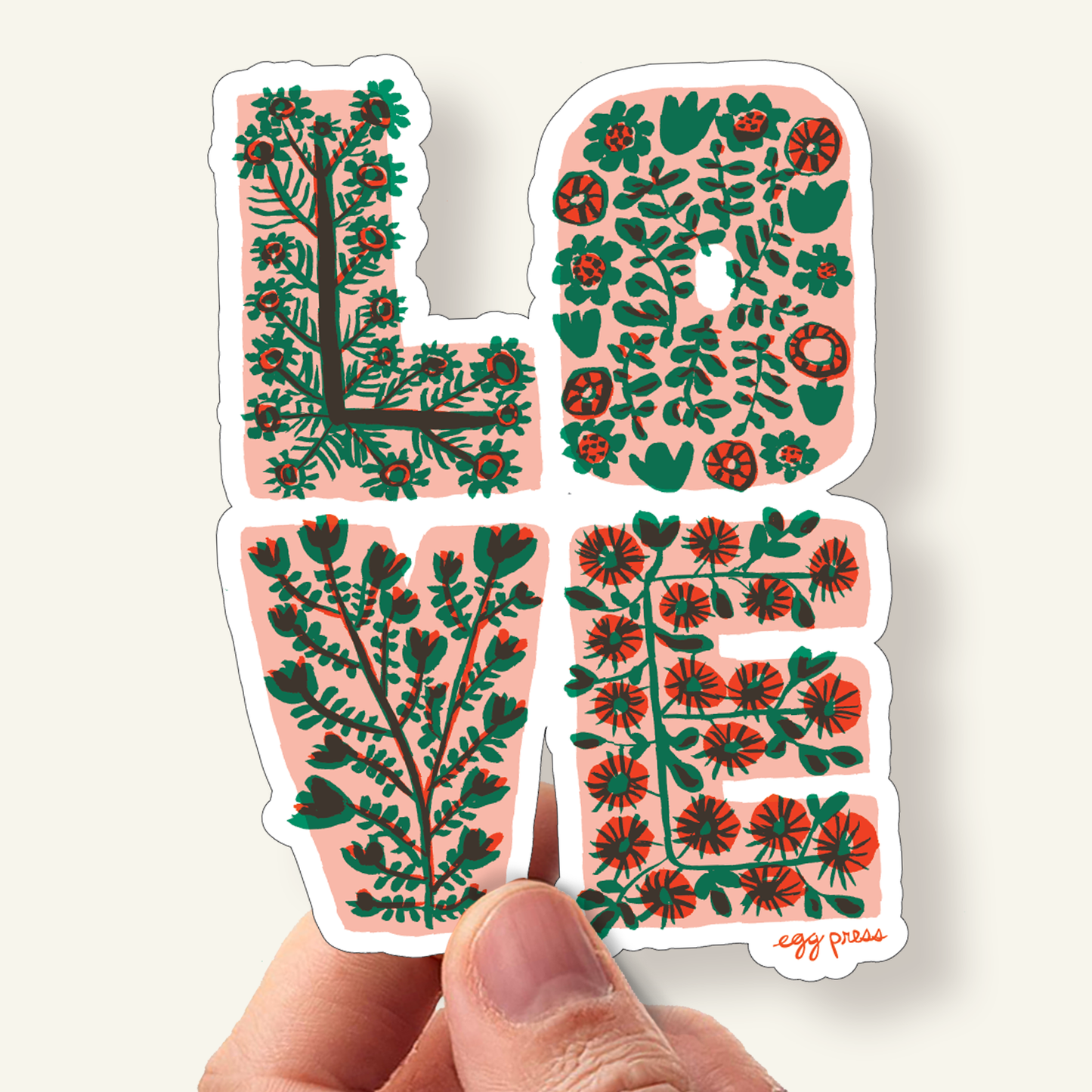 Vinyl Sticker < Floral Love Letters >