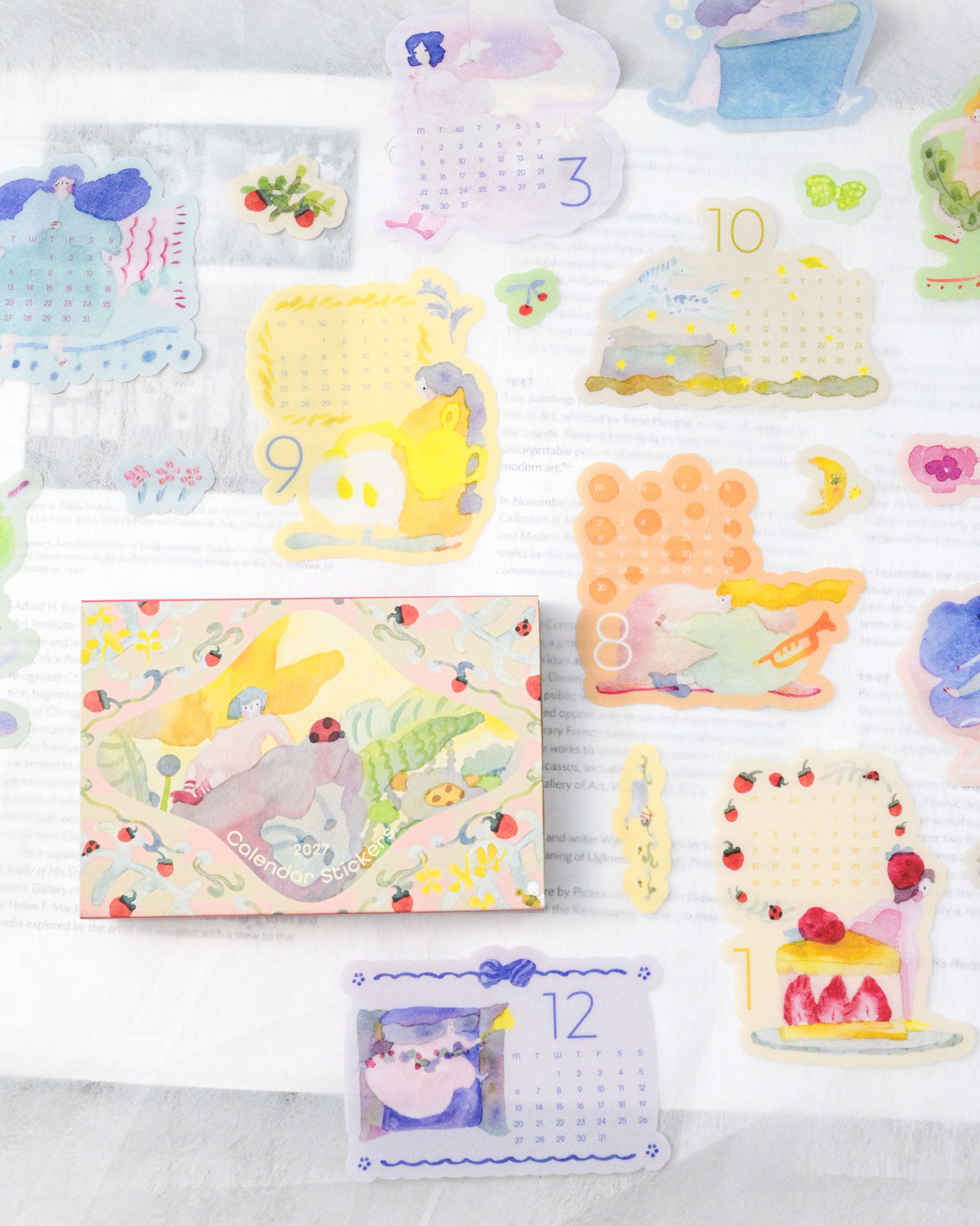 2027 Monthly Calendar Stickers