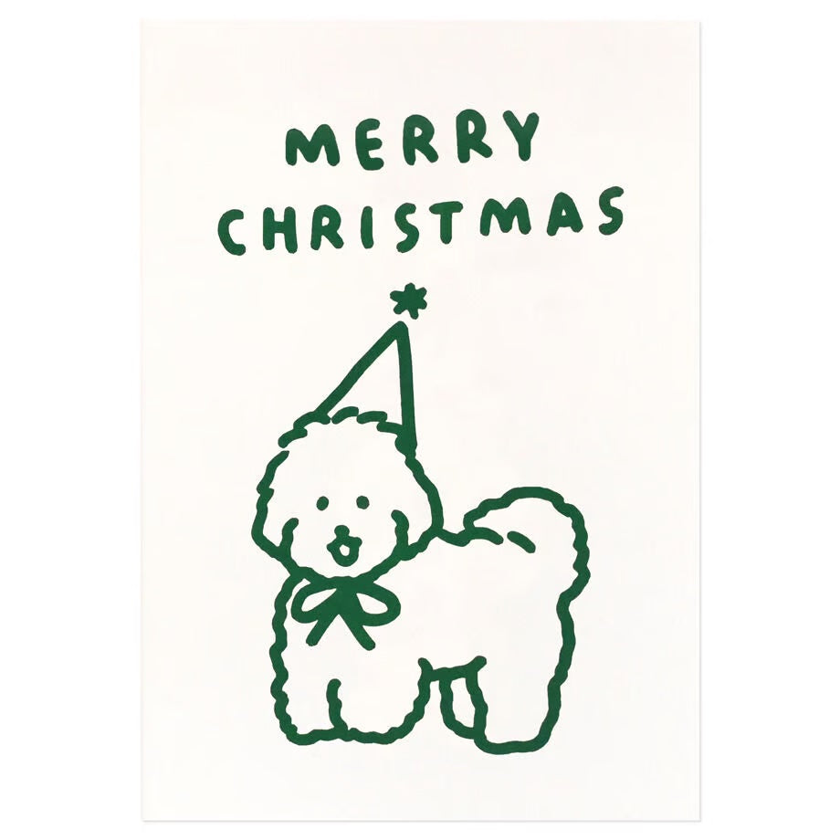 Christmas pressed card < Dog >