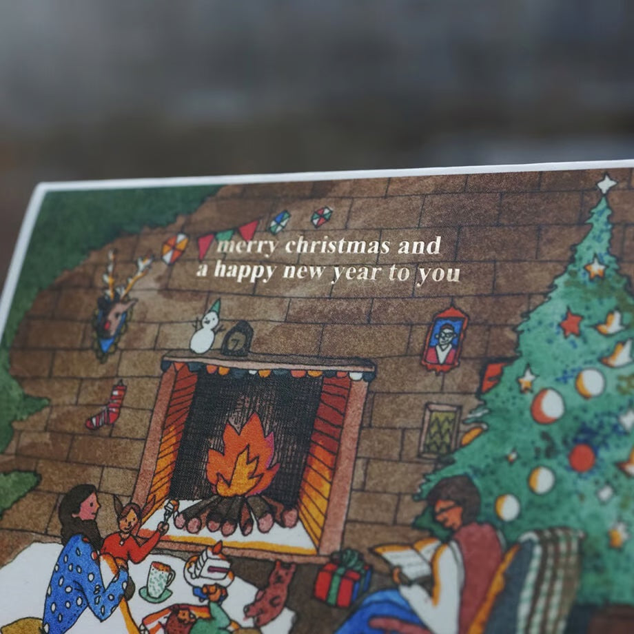 Christmas card < Fire place >