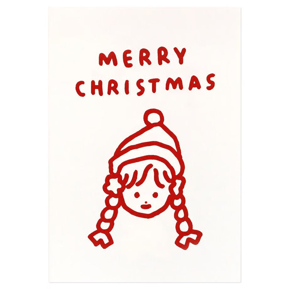 Christmas pressed card < Girl >
