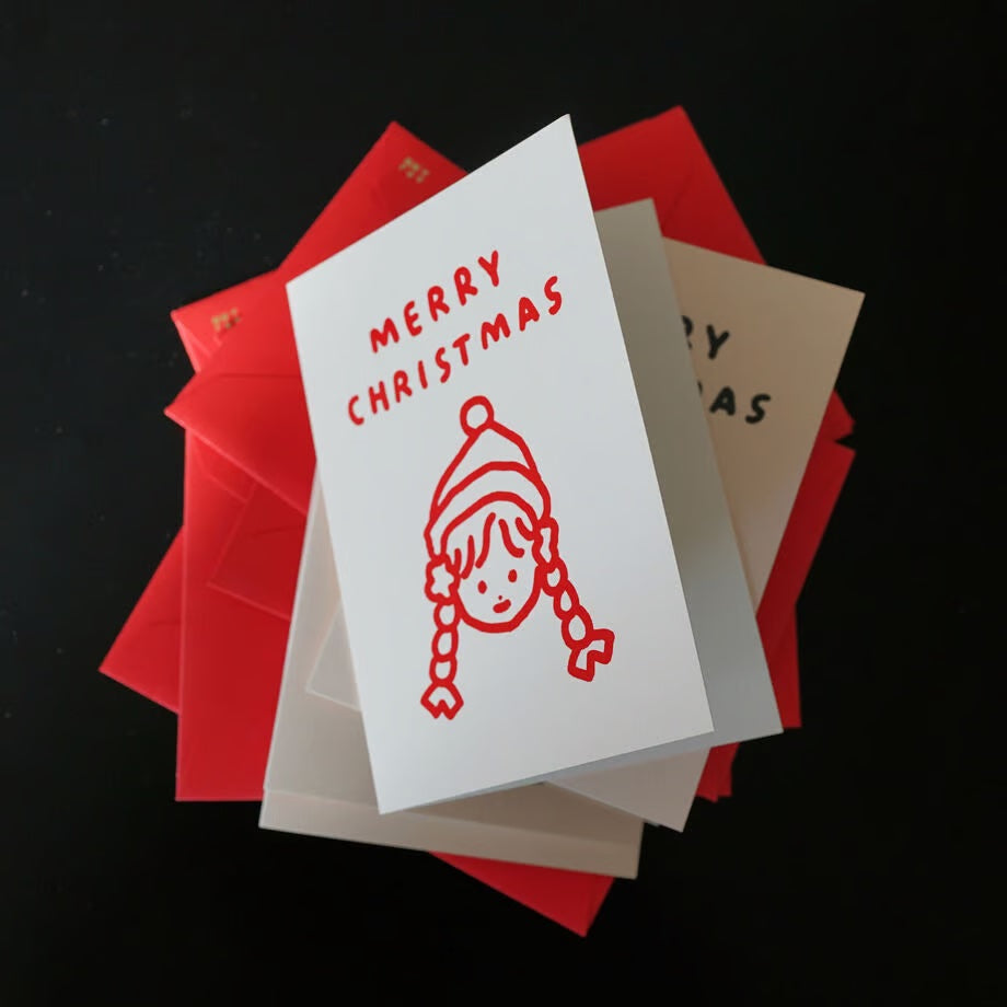 Christmas pressed card < Girl >