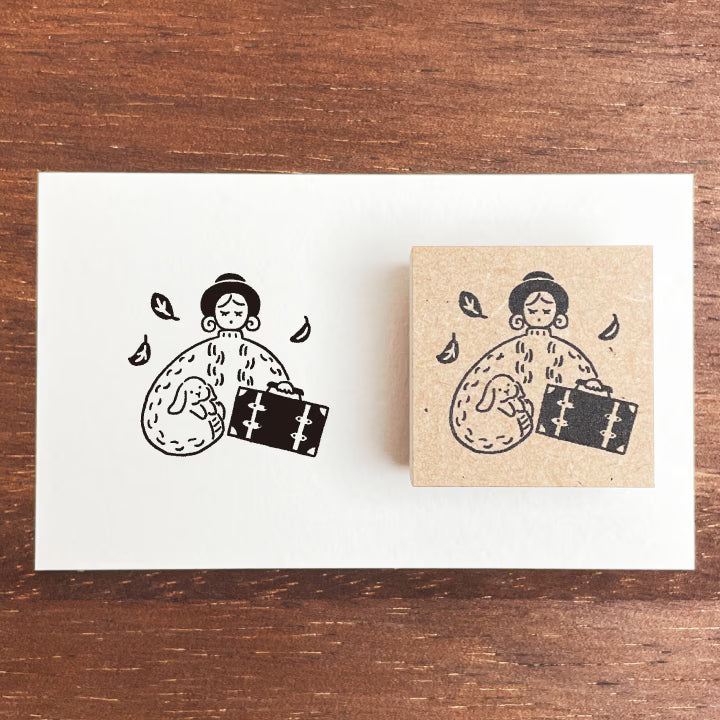 Stamp Marché Wooden Rubber Stamp - Autumn Journey