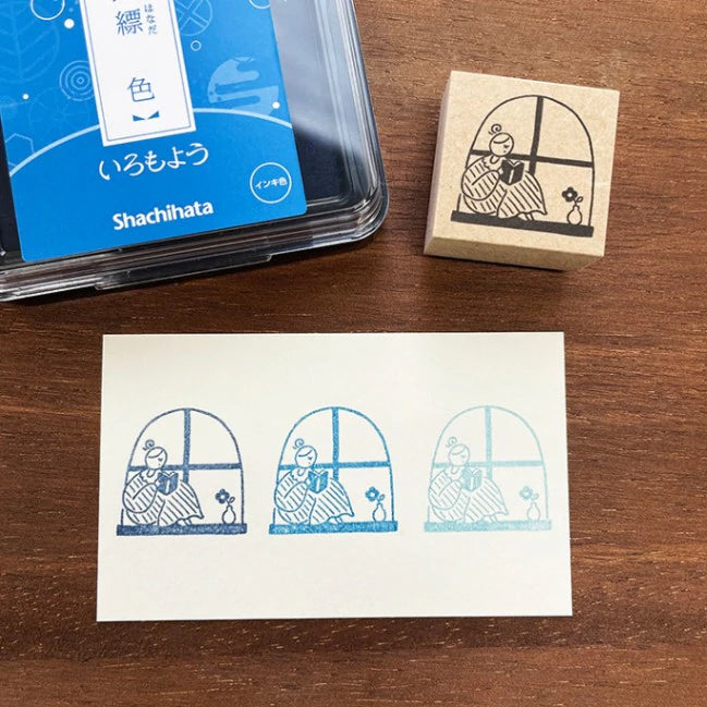 Stamp Marché Wooden Rubber Stamp - Reading By The Window