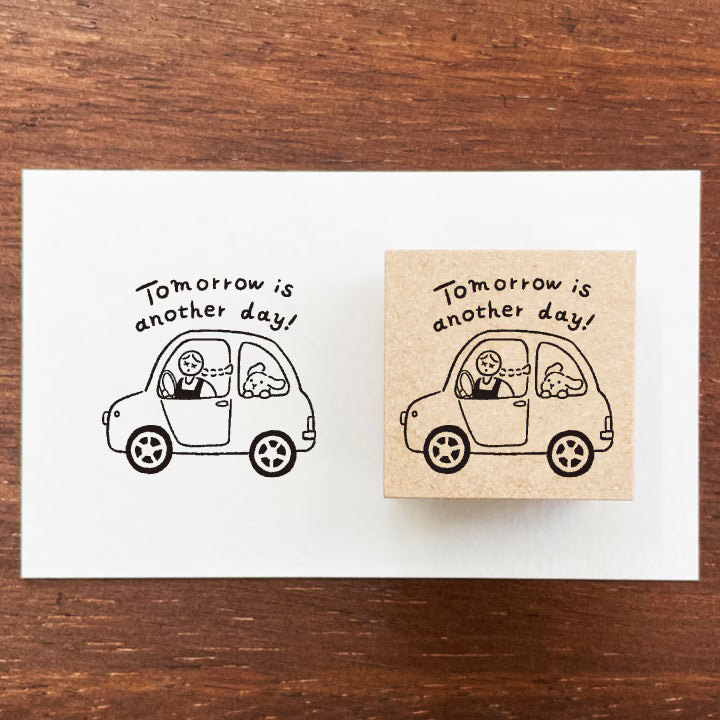 Stamp Marché Wooden Rubber Stamp - Tomorrow Is Another Day