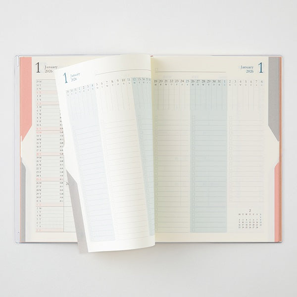 MIDORI 2026 Double Schedule Planner – To Do + Schedule (Orange)