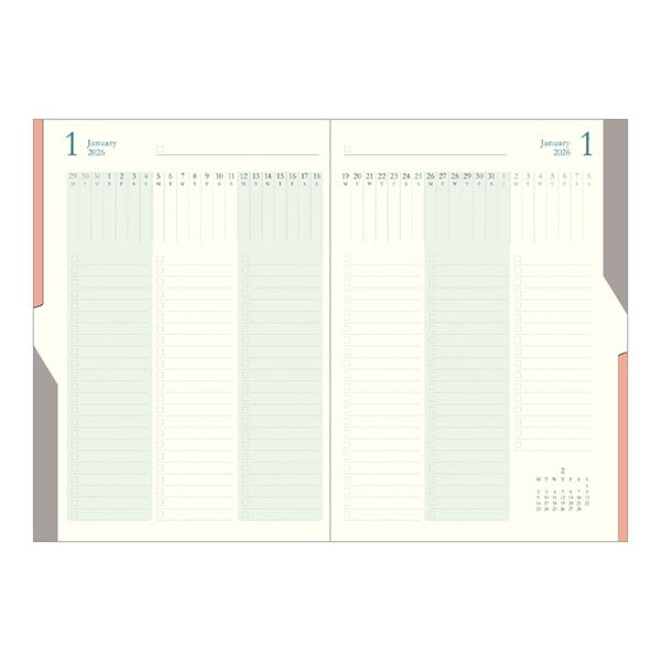 MIDORI 2026 Double Schedule Planner – To Do + Schedule (Orange)