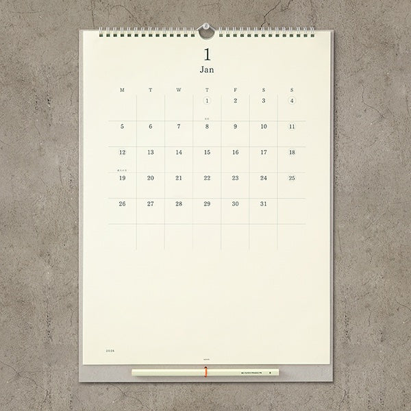 MD Paper - Wall-Mounted Calendar 2026 with Pencil
