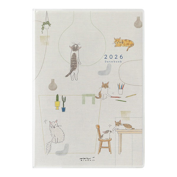 MIDORI 2026 Pocket Diary – Cat Design