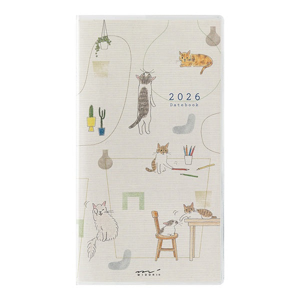MIDORI 2026 Pocket Diary – Cat Design