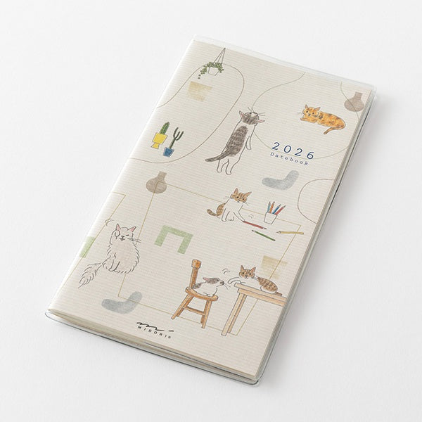 MIDORI 2026 Pocket Diary – Cat Design