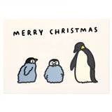 Weihnachtskarte geprägt < Pinguin >