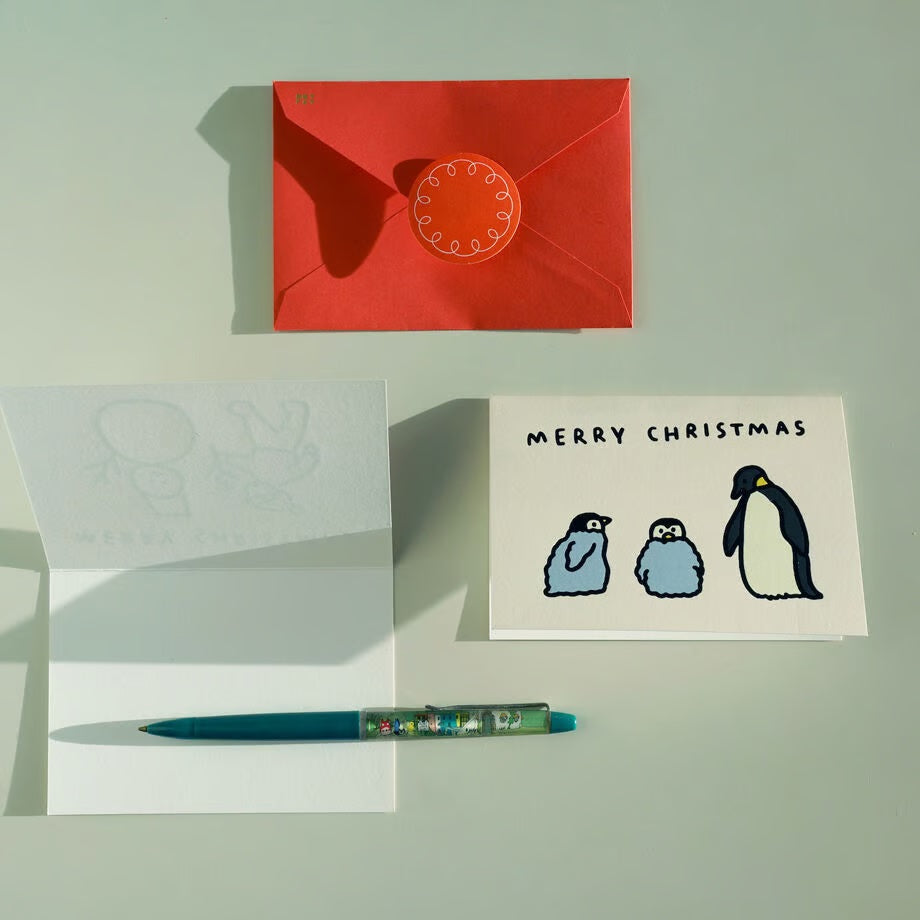 Christmas pressed card < Penguin >