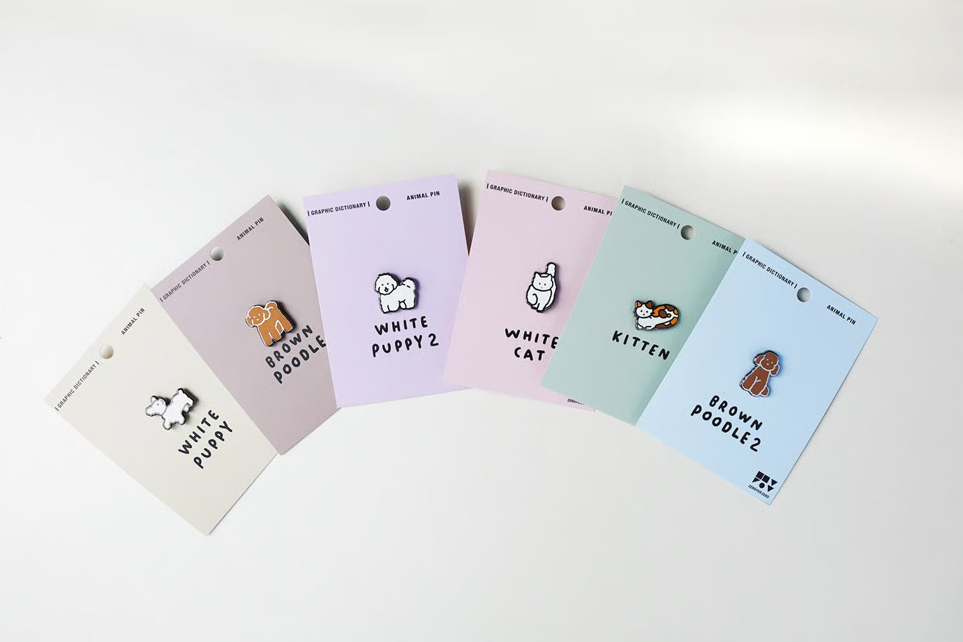 Animal Pin < White puppy 2 >