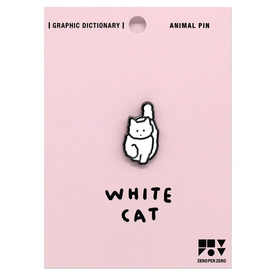Animal Pin < White cat >