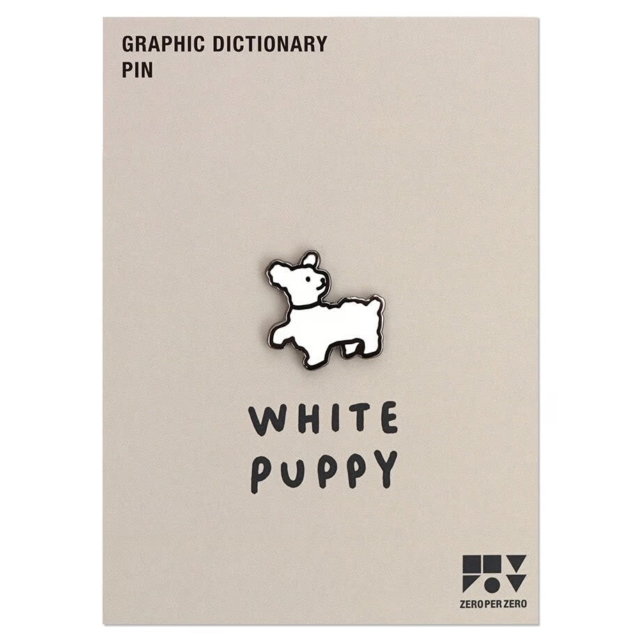Animal Pin < White puppy >