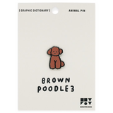 Animal Pin < Brown poodle 3 >